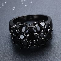 Punk Solid Color Copper Plating Inlay Zircon Women's Rings main image 5
