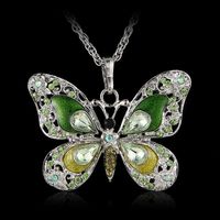 Lujoso Mariposa Aleación Enchapado Embutido Diamantes De Imitación Mujeres Collar Colgante main image 3