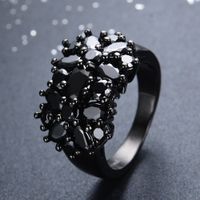Punk Solid Color Copper Plating Inlay Zircon Women's Rings main image 1