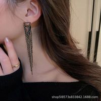 Elegant Glam Triangle Metal Tassel Plating Women's Drop Earrings main image 2