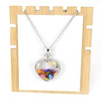 Simple Style Heart Shape Natural Stone Plating Pendant Necklace main image 4
