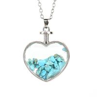 Simple Style Heart Shape Natural Stone Plating Pendant Necklace sku image 4