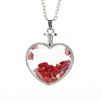 Simple Style Heart Shape Natural Stone Plating Pendant Necklace sku image 2