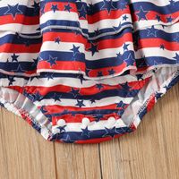 Independence Day Vacation American Flag Printing Polyester Baby Rompers main image 3