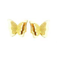 Stainless Steel Titanium Steel 18K Gold Plated IG Style Sweet Plating Butterfly Earrings Necklace sku image 1