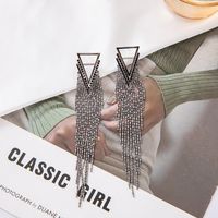 Elegant Glam Triangle Metal Tassel Plating Women's Drop Earrings main image 4