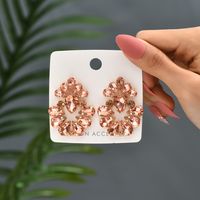 1 Pair Luxurious Shiny Water Droplets Inlay Copper Alloy Glass Ear Studs main image 4