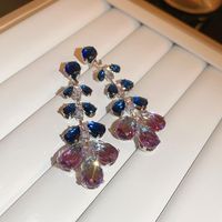 1 Pair Glam Luxurious Lady Flower Butterfly Copper Inlay Zircon Drop Earrings sku image 22