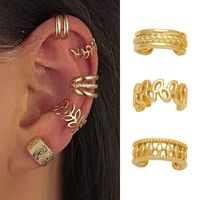1 Pair Simple Style Leaves Chain Plating Copper 18k Gold Plated Ear Clips main image 1