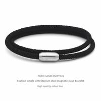 Simple Style Solid Color Spiral Stripe Rope Titanium Steel Unisex Bracelets main image 3