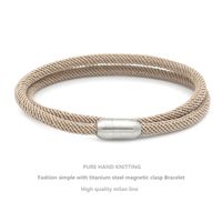 Simple Style Solid Color Spiral Stripe Rope Titanium Steel Unisex Bracelets main image 2