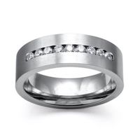 Hip-hop Geometric Titanium Steel Inlay Zircon Men's Rings sku image 2