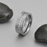 Hip-hop Geometric Titanium Steel Inlay Zircon Men's Rings main image 3