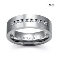 Hip-hop Geometric Titanium Steel Inlay Zircon Men's Rings main image 2