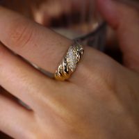 Wholesale Ig Style Geometric Sterling Silver Plating Inlay Zircon Rings main image 4
