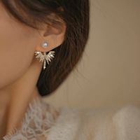 Elegant Geometric Alloy Plating Inlay Artificial Pearls Rhinestones Women's Earrings main image 1