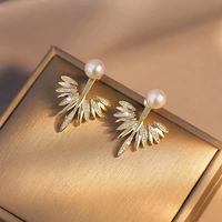 Elegante Geométrico Aleación Enchapado Embutido Perlas Artificiales Diamantes De Imitación Mujeres Aretes sku image 1
