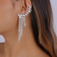 Elegant Lady Geometric Alloy Tassel Plating Inlay Rhinestones Women's Drop Earrings main image 4