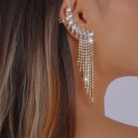 Elegant Lady Geometric Alloy Tassel Plating Inlay Rhinestones Women's Drop Earrings main image 3