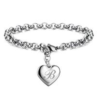 Ig Style Letter Heart Shape Copper Charm Bracelets sku image 2