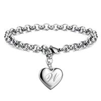 Ig Style Letter Heart Shape Copper Charm Bracelets main image 2