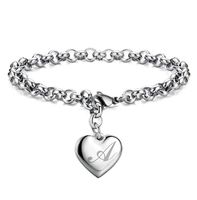 Ig Style Letter Heart Shape Copper Charm Bracelets sku image 1