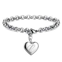 Ig Style Letter Heart Shape Copper Charm Bracelets sku image 3