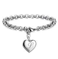 Ig Style Letter Heart Shape Copper Charm Bracelets sku image 12