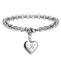 Ig Style Letter Heart Shape Copper Charm Bracelets sku image 11