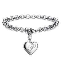 Ig Style Letter Heart Shape Copper Charm Bracelets sku image 16