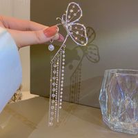 Dulce Borla Mariposa Metal Embutido Diamantes De Imitación Mujeres Pinzas Para Las Orejas sku image 1