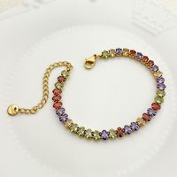 Nordic Style Lady Solid Color 304 Stainless Steel 14K Gold Plated Zircon Bracelets In Bulk sku image 1
