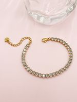 Nordic Style Lady Solid Color 304 Stainless Steel 14K Gold Plated Zircon Bracelets In Bulk main image 1