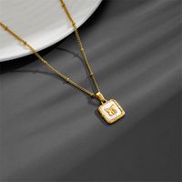 Titanium Steel 18K Gold Plated Elegant Plating Inlay Rose Butterfly Acrylic Pendant Necklace main image 6