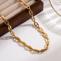 Ig Style Casual Simple Style Solid Color Stainless Steel 18k Gold Plated Necklace main image 2