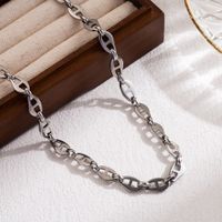Ig Style Casual Simple Style Solid Color Stainless Steel 18k Gold Plated Necklace main image 4