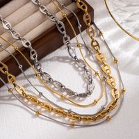 Ig Style Casual Simple Style Solid Color Stainless Steel 18k Gold Plated Necklace main image 1
