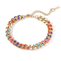 Hip Hop Commuer Coloré Acier Inoxydable 304 Plaqué Or 18K Bracelets En Masse sku image 3