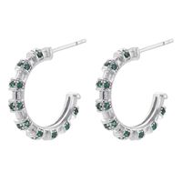 1 Paire Style Moderne Forme C Placage Incruster Le Cuivre Zircon Plaqué Or 18k Boucles D'oreilles main image 4