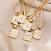 Stainless Steel 18K Gold Plated Casual Commute Plating Inlay Letter Shell Pendant Necklace main image 1