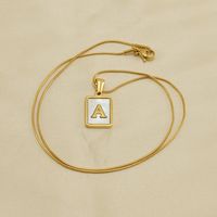 Stainless Steel 18K Gold Plated Casual Commute Plating Inlay Letter Shell Pendant Necklace main image 2