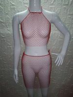 Women's Sexy Rock Streetwear Solid Color Chemical Fiber Blend Spandex Polyester Patchwork Skirt Sets sku image 4