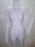 Women's Sexy Rock Streetwear Solid Color Chemical Fiber Blend Spandex Polyester Patchwork Skirt Sets sku image 3
