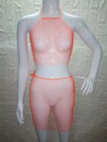 Women's Sexy Rock Streetwear Solid Color Chemical Fiber Blend Spandex Polyester Patchwork Skirt Sets sku image 7