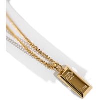Simple Style Letter Rectangle Titanium Steel Plating 18k Gold Plated Pendant Necklace main image 3