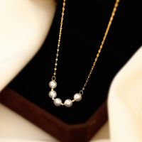 304 Stainless Steel 18K Gold Plated Simple Style Korean Style Plating Round Necklace main image 1
