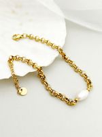 French Style Simple Style Irregular 304 Stainless Steel Freshwater Pearl 14K Gold Plated Bracelets In Bulk main image 3