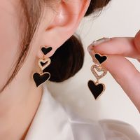 Korean Style Heart Shape Alloy Women's Drop Earrings main image 6