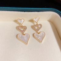 Korean Style Heart Shape Alloy Women's Drop Earrings main image 3