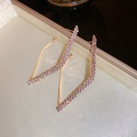 1 Par Moda Geométrico Metal Embutido Diamantes De Imitación Mujeres Pendientes sku image 5